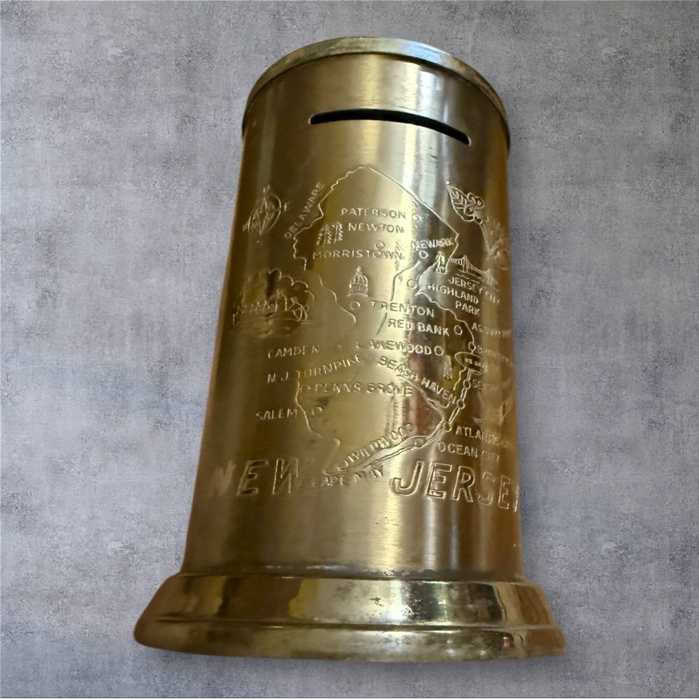 1950’s Brass New Jersey 4 1/2” Tall Bank